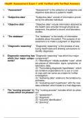 Health Assessment Exam 1 with Verified with Verified Answers