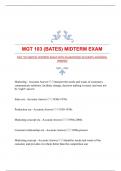 MGT 103 (BATES) MIDTERM EXAM WITH GUARANTEED ACCURATE ANSWERS|VERIFIED