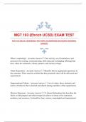 MGT 103 (Ehrich UCSD)EXAM TEST WITH GUARANTEED ACCURATE ANSWERS|VERIFIED