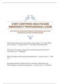 CHEP (CERTIFIED HEALTHCARE EMERGENCY PROFESSIONAL) EXAM WITH GUARANTEED ACCURATE ANSWERS|VERIFIED