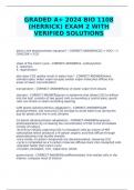 GRADED A+ 2024 BIO 1108 (HERRICK) EXAM 2 WITH VERIFIED SOLUTIONS