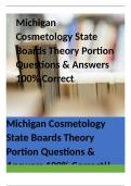 Michigan Cosmetology State Boards Theory Portion Questions & Answers 100% Correct!!