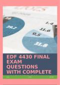 EDF 4430 FINAL EXAM QUESTIONS WITH COMPLETE ANSWERS!!