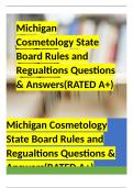 Michigan Cosmetology State Board Rules and Regualtions Questions & Answers(RATED A+)