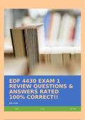 EDF 4430 EXAM 1 REVIEW QUESTIONS & ANSWERS RATED 100% CORRECT!!