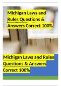 Michigan Laws and Rules Questions & Answers Correct 100%