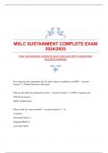 MSLC SUSTAINMENT COMPLETE EXAM 20242025 WITH GUARANTEED ACCURATE ANSWERS