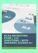 NCAA RECRUITING EXAM | 112 QUESTIONS | WITH ANSWERS SCORED A+