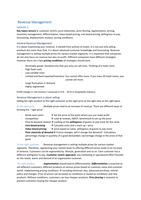 Summary Revenue Management - module Design - year 2 - IHM 