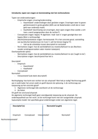 Samenvatting op basis van het boek, hoorcolleges en aantekening bij de werkgroep