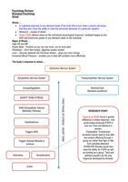 AQA PSYCHOLOGY A UNIT 2 STRESS REVISION NOTES AND MINDMAPS