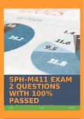 SPH-M411 EXAM 2 QUESTIONS WITH 100% PASSED SOLUTIONS.