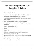 MS Exam II Questions With Complete Solutions