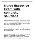 Nurse Executive Exam with complete solutions