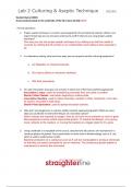 Straigherline Culturing and Aseptic Technique Lab with Answers 