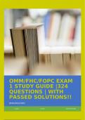 OMM/FHC/FOPC EXAM 1 STUDY GUIDE |324 QUESTIONS | WITH PASSED SOLUTIONS!!