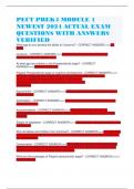 PECT PREK4 MODULE 1 NEWEST 2024 ACTUAL EXAM QUESTIONS WITH ANSWERS VERIFIED