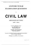 ANSW ERS TO BAR  EXAMINATION QUESTIONS  IN  CIVIL LAW