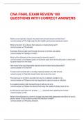  CNA FINAL EXAM REVIEW 100 QUESTIONS WITH CORRECT ANSWERS