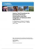 Interim Test Procedures for  Evaluating Electrical  Performance and Grid  Integration o