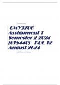 CMY3706 Assignment 1 Semester 2 2024 (618440) - DUE 12 August 2024