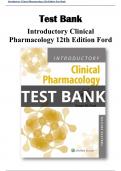 Introductory Clinical Pharmacology 12th Edition Susan M Ford Test Bank All Chapters (1-54) |A+ ULTIMATE GUIDE 2022