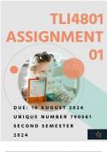 TLI4801 ASSIGNMENT 1 | SEMESTER 2 | DUE 19 AUGUST 2024