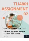 TLI4801 ASSIGNMENT 2 | SEMESTER 2 | DUE 17 SEPTEMBER 2024