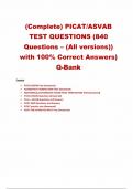 ASVAB/PICAT All Versions Latest Revised Questions and Answers