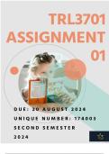 TRL3701 ASSIGNMENT 1 | SEMESTER 2 | DUE 20 AUGUST 2024