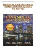 TEST BANK FOR Financial Accounting for MBAs( 8th Edition)by Easton And John Wild 2024|| WITH CORRECT ANSWERS|| AND RATIONALES