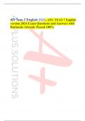 ATI Teas 7 English 2024, ATI- TEAS 7 English version 2024 Exam Questions and Answers with Rationale |Already Passed 100% 