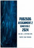 PUB2606 Assignment 2 Semester 2 2024 | Due 9 September 2024