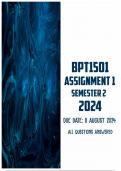 BPT1501 Assignment 1 Semester 2 2024 | Due 11 August 2024