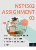 NST1502 ASSIGNMENT 03 | SEMESTER 2 | DUE: 13 AUGUST 2024 |