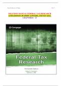 SOLUTION MANUAL FEDERAL TAX RESEARCH 13TH EDITION BY ROBY SAWYERS, STEVEN GILL  CHAPTERS1 – 13 latest Update