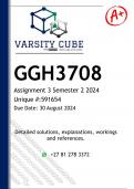 GGH3708 Assignment 3 (DETAILED ANSWERS) Semester 2 2024 - DISTINCTION GUARANTEED