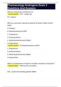 Pharmacology Androgens Exam 3 Questions And Answers 