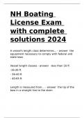 NH Boating License Exam with complete solutions 2024