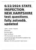 STATE INSPECTION NEW HAMPSHIRE test questions fully solved& updated