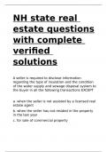 NH state real estate questions with complete verified solutions