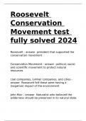 Roosevelt Conservation Movement test fully solved 2024.