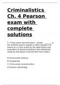 Criminalistics Ch. 4 Pearson exam with complete solutions.