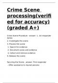 Crime Scene processing(verified for accuracy)(graded A+).