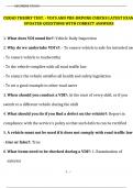 CERAD THEORY TEST. - VDI’S AND PRE-DRIVING CHECKS LATEST EXAM UPDATED QUESTIONS WITH CORRECT ANSWERS