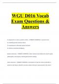 WGU D016 Vocab Exam Questions & Answers.