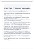 Unitek Exam #1 Questions and Answers