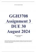 GGH3708 Assignment 3 (COMPLETE ANSWERS) Semester 2 2024 (591654) - DUE 30 August 2024 ; 100% TRUSTED Complete, trusted solutions and explanations. 