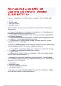 American Red Cross EMR Test Questions and answers | Updated 2024/25 RATED A+