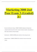 Marketing 3000 Joel Poor Exam 3 (Graded) A+